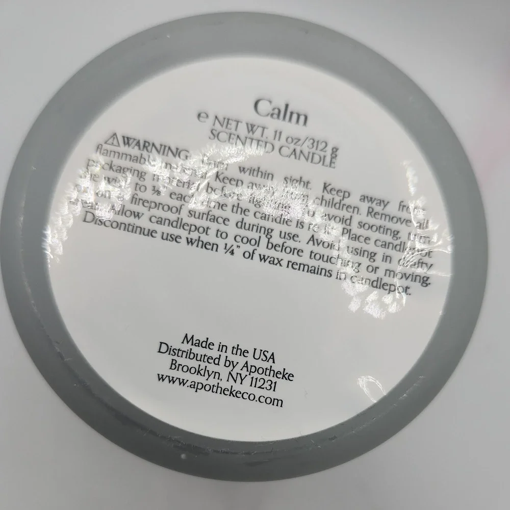 NEW  w/o Box Apotheke CALM Scented Candle 11 oz